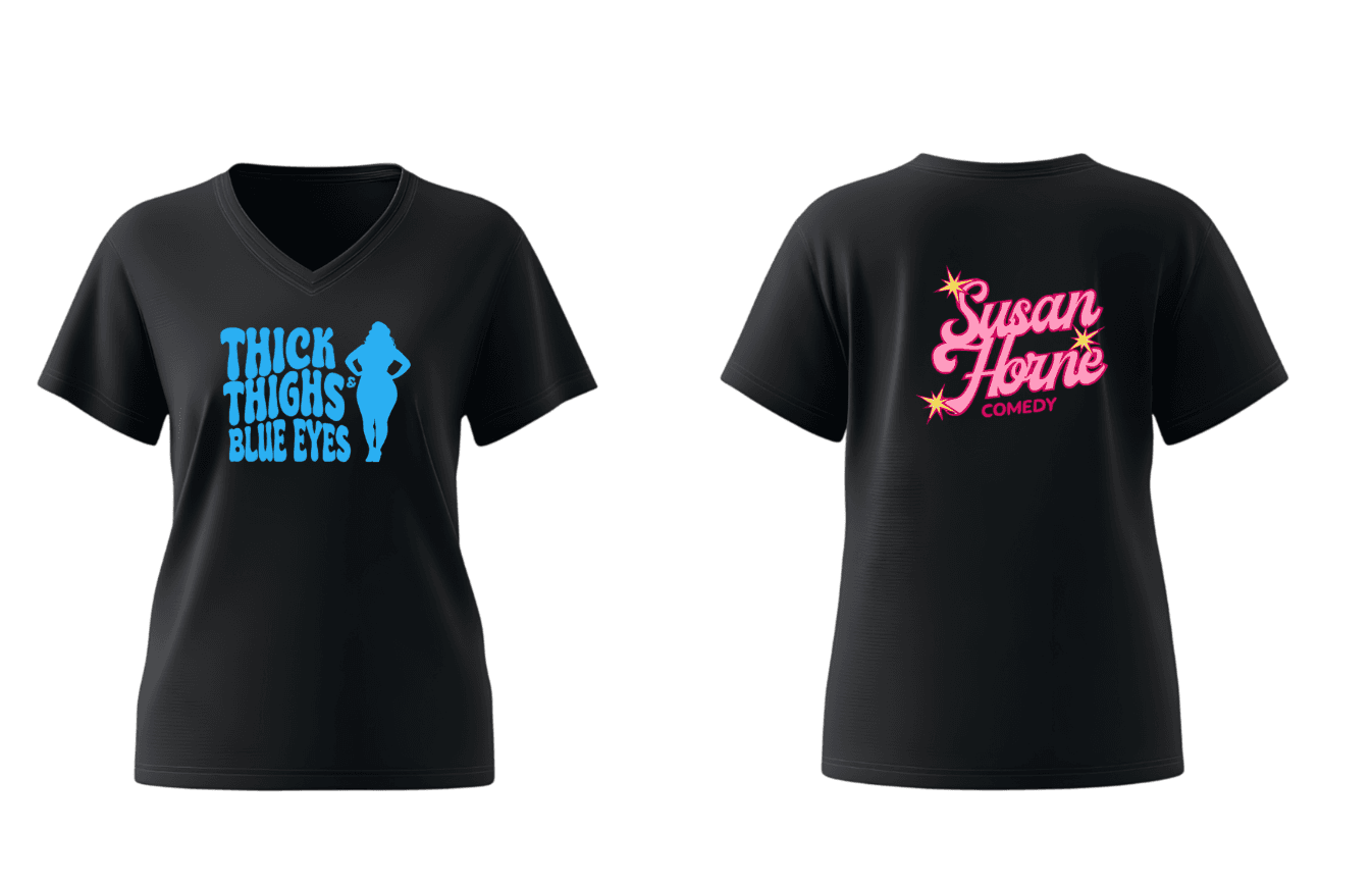 Thick Thighs & Blue Eyes t-shirt in black